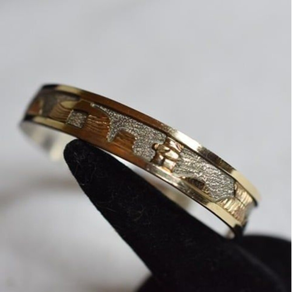 Vintage 12K GF/Sterling Silver Lloyd Becenti Jr BCT Story Teller 7" Bracelet - Picture 4 of 5